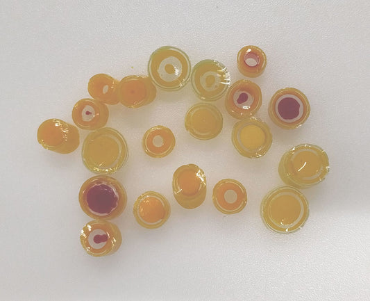 Orange, Yellow and red dots. 96 COE 20 Pieces